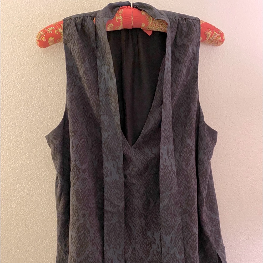 Snakeskin tie top